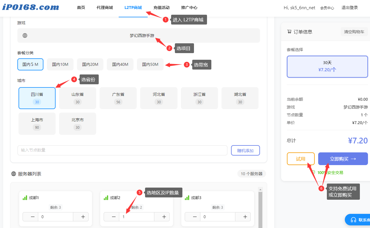 无双代理服务平台-L2TP购买-1
