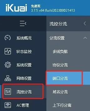 选择L2TP分流线路